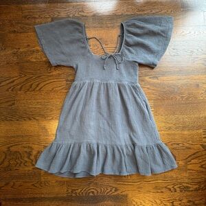 Blue gray short sleeve dress